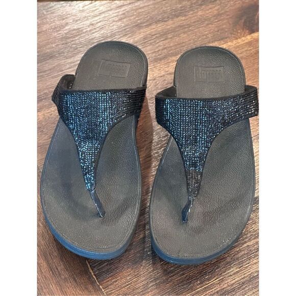 FitFlop Electra glitter wedge comfort sandals - Picture 1 of 9